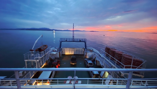 sunset view on the ferry to Montezuma