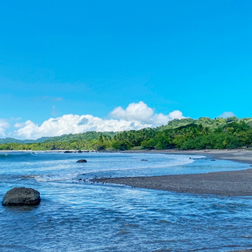 Migelon beach and river